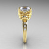 Modern Antique 18K Yellow Gold 2.6 Carat Emerald Cut Zirconia Diamond Solitaire Ring R166-18YGDCZ-3