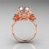 Modern Vintage 14K Rose Gold 2.5 Carat White Sapphire Diamond Wedding Engagement Ring R167-14KRGDWS-2