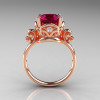 Modern Vintage 18K Rose Gold 2.5 Carat Burgundy Garnet Diamond Wedding Engagement Ring R167-18KRGDBG-2