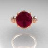 Modern Vintage 18K Rose Gold 2.5 Carat Burgundy Garnet Diamond Wedding Engagement Ring R167-18KRGDBG-3