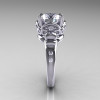 Modern Vintage 950 Platinum 2.5 Carat CZ Diamond Wedding Engagement Ring R167-PLATDCZ-4