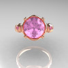 Modern Vintage 10K Rose Gold 2.5 Ct Light Pink Sapphire Wedding Ring Engagement Ring R167-10KRGLPS-4
