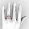 Modern Vintage 14K Rose Gold 2.5 Carat White Sapphire Diamond Wedding Engagement Ring R167-14KRGDWS-5