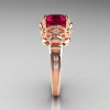 Modern Vintage 18K Rose Gold 2.5 Carat Burgundy Garnet Diamond Wedding Engagement Ring R167-18KRGDBG-4
