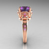 Modern Vintage 14K Rose Gold 2.5 Carat Alexandrite and Light Pink Sapphire Wedding Engagement Ring R167-14KRGLPSAL-3