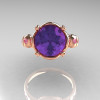 Modern Vintage 14K Rose Gold 2.5 Carat Alexandrite and Light Pink Sapphire Wedding Engagement Ring R167-14KRGLPSAL-4