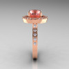 Classic 10K Rose Gold 1.5 Carat Morganite Diamond Solitaire Wedding Ring R115-10KRGDMO-3