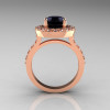 Classic 18K Rose Gold 1.5 Carat Black Diamond Solitaire Wedding Ring R115-18KRGDBD-2