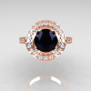 Classic 18K Rose Gold 1.5 Carat Black Diamond Solitaire Wedding Ring R115-18KRGDBD-4