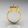 Modern Antique 10K Yellow Gold 1.0 Carat White Sapphire Diamond Engagement Ring AR116-10KYGDWS-2