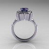 Modern Antique 950 Platinum 2.0 Carat Alexandrite Diamond Engagement Ring AR116-PLAT2AL-2