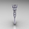 Classic 10K White Gold 1.25 CT Princess White Sapphire Diamond Three Stone Engagement Ring R171-10KWGDWS-3