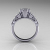 Classic 10K White Gold 1.25 CT Princess White Sapphire Diamond Three Stone Engagement Ring R171-10KWGDWS-2