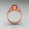 Classic 14K Rose Gold 1.25 CT Princess Garnet Diamond Three Stone Engagement Ring R171-14KRGDG-2