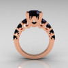 Modern Vintage 14K Rose Gold 2.0 Carat Black Diamond Designer Wedding Ring R142-14KRGBD-2