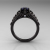 Designer Exclusive Classic 14K Black Gold 1.0 Carat Black Diamond Lace Ring R175-14KBGDBD-2