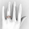 Modern French 10K Rose Gold .93 CT Princess White Sapphire Diamond Engagement Wedding Ring R176-10RGDWS-5