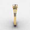 14K Yellow Gold White Sapphire Diamond Wedding Ring Engagement Ring NN101-14KYGDWS-3