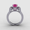 950 Platinum Pink Sapphire Diamond Wedding Ring Engagement Ring NN101-PLATDPS-2