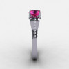 950 Platinum Pink Sapphire Diamond Wedding Ring Engagement Ring NN101-PLATDPS-3