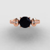 14K Rose Gold Black Diamond Wedding Ring Engagement Ring NN101-14KRGDBD-4