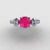 950 Platinum Pink Sapphire Diamond Wedding Ring Engagement Ring NN101-PLATDPS-4
