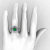 14K White Gold Emerald Wedding Ring Engagement Ring NN102-14KWGEM-5
