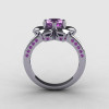 14K White Gold Lilac Amethyst Wedding Ring Engagement Ring NN102-14KWGLA-2