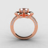 14K Rose Gold White Sapphire Diamond Wedding Ring Engagement Ring NN102-14KRGDWS-2