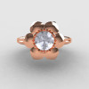 14K Rose Gold White Sapphire Diamond Wedding Ring Engagement Ring NN102-14KRGDWS-4