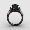 Natures Nouveau 14K Black Gold Emerald Wedding Ring Engagement Ring NN105-14KBGEM-2