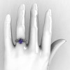 Nature Classic 18K White Gold 2.0 Carat Alexandrite Wedding Ring Engagement Ring NN105-18KWG2AL-5