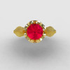 Natures Nouveau 18K Yellow Gold Ruby Wedding Ring Engagement Ring NN105-18KYGR-4
