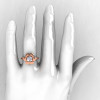 14K Rose Gold White Sapphire Diamond Wedding Ring Engagement Ring NN102-14KRGDWS-5