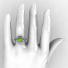 14K White Gold Peridot Wedding Ring Engagement Ring NN102-14KWGP-5