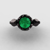 Natures Nouveau 14K Black Gold Emerald Wedding Ring Engagement Ring NN105-14KBGEM-4