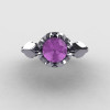 Natures Nouveau 950 Platinum Lilac Amethyst Wedding Ring Engagement Ring NN105-PLATLA-4