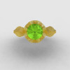 Natures Nouveau 14K Yellow Gold Peridot Wedding Ring Engagement Ring NN105-14KYGSP-4
