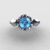 Natures Nouveau 950 Platinum Aquamarine Wedding Ring Engagement Ring NN105-PLATAQ-4