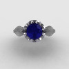 Natures Nouveau 14K White Gold Blue Sapphire Wedding Ring Engagement Ring NN105-14KWGBS-4