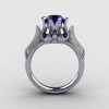 Natures Nouveau 14K White Gold Blue Sapphire Wedding Ring Engagement Ring NN105-14KWGBS-2