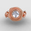 Natures Nouveau 14K Rose Gold CZ Diamond Leaf and Mushroom Wedding Ring Engagement Ring NN103SA-14KRGDCZ-4