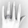 Natures Nouveau 14K White Gold CZ Diamond Leaf and Mushroom Wedding Ring Engagement Ring NN103SA-14KWGDCZ-5