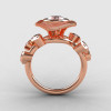 Natures Nouveau 14K Rose Gold CZ Diamond Leaf and Mushroom Wedding Ring Engagement Ring NN103SA-14KRGDCZ-2