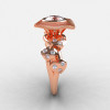 Natures Nouveau 14K Rose Gold CZ Diamond Leaf and Mushroom Wedding Ring Engagement Ring NN103SA-14KRGDCZ-3