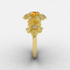 14K Yellow Gold Citrine Diamond Flower Wedding Ring Engagement Ring NN107-14KYGDCI-3