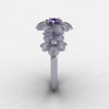 Natures Nouveau 950 Platinum Alexandrite Diamond Flower Engagement Ring NN107S-PLATDAL-3