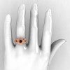 14K Rose Gold Black Diamond Flower Wedding Ring Engagement Ring NN107-14KRGBDD-5