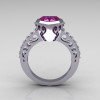 Classic Bridal 14K White Gold 2.10 Carat Heart Pink and White Sapphire Ring R314-14WGWPS-4