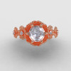 14K Rose Gold Cubic Zirconia Diamond Flower Wedding Ring Engagement Ring NN109S-14KRGDCZ-4